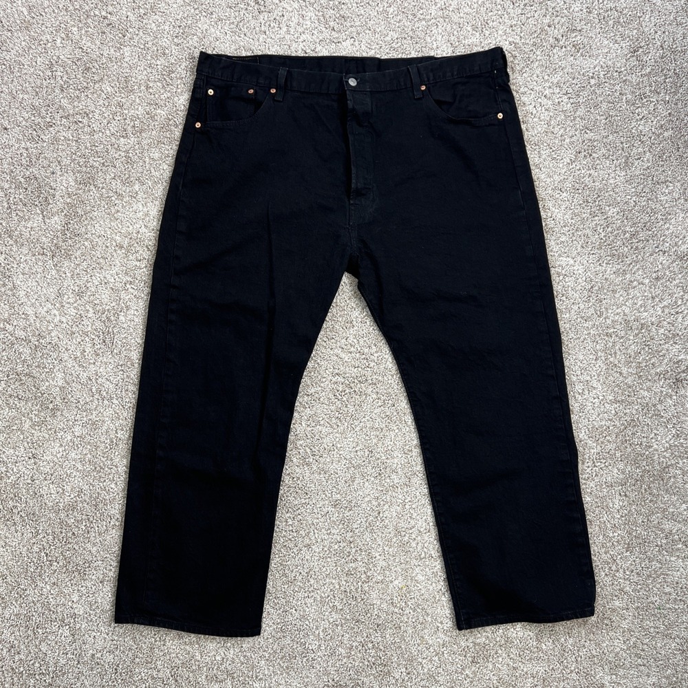 Levis 501 Jeans Mens Black 48x30 (Actual 29") Stretch Straight Leg Button Fly